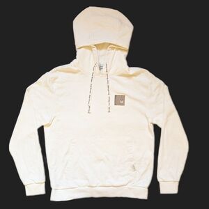 Line Friends Dear Brown Bear White Cotton Hoodie, Large